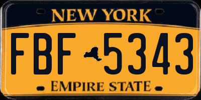 NY license plate FBF5343