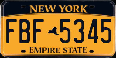 NY license plate FBF5345