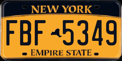 NY license plate FBF5349