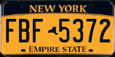 NY license plate FBF5372