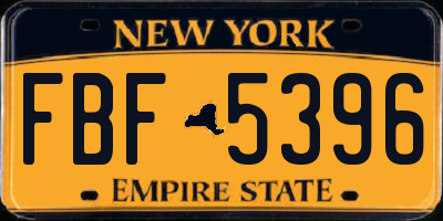 NY license plate FBF5396