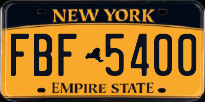 NY license plate FBF5400