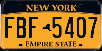 NY license plate FBF5407