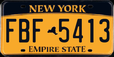 NY license plate FBF5413