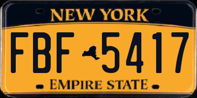 NY license plate FBF5417