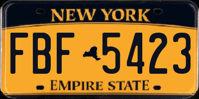 NY license plate FBF5423