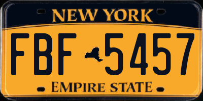 NY license plate FBF5457