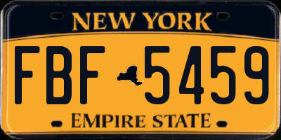 NY license plate FBF5459
