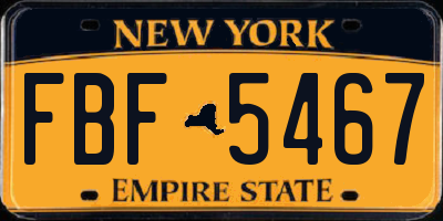 NY license plate FBF5467
