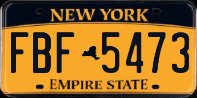 NY license plate FBF5473