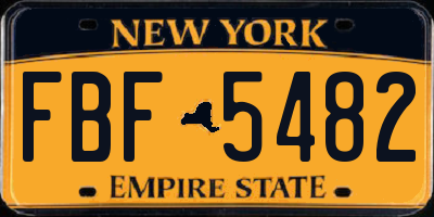 NY license plate FBF5482