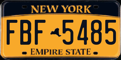 NY license plate FBF5485