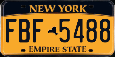 NY license plate FBF5488