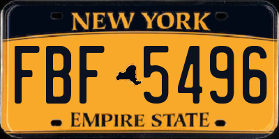 NY license plate FBF5496