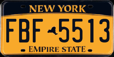 NY license plate FBF5513