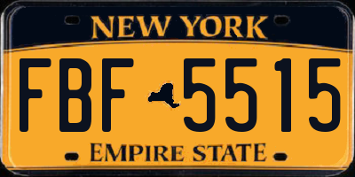 NY license plate FBF5515