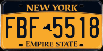 NY license plate FBF5518