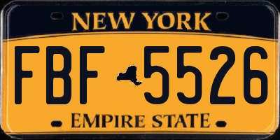 NY license plate FBF5526
