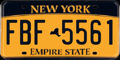 NY license plate FBF5561
