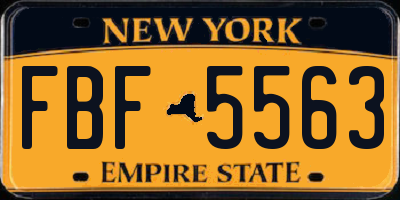 NY license plate FBF5563