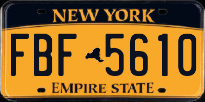 NY license plate FBF5610