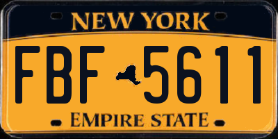 NY license plate FBF5611