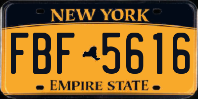 NY license plate FBF5616