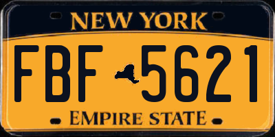 NY license plate FBF5621