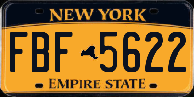NY license plate FBF5622