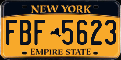 NY license plate FBF5623