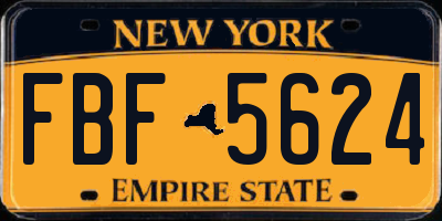 NY license plate FBF5624