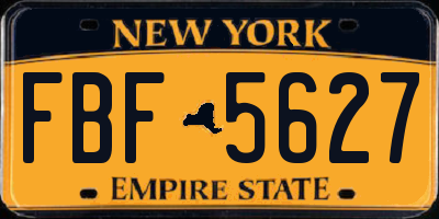 NY license plate FBF5627