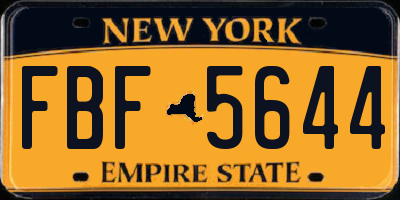 NY license plate FBF5644