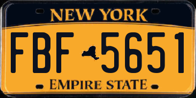 NY license plate FBF5651
