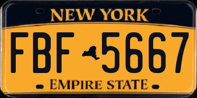NY license plate FBF5667