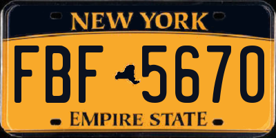 NY license plate FBF5670