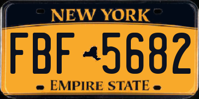 NY license plate FBF5682