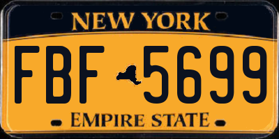 NY license plate FBF5699