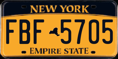 NY license plate FBF5705