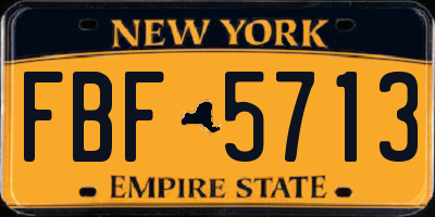NY license plate FBF5713