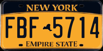 NY license plate FBF5714