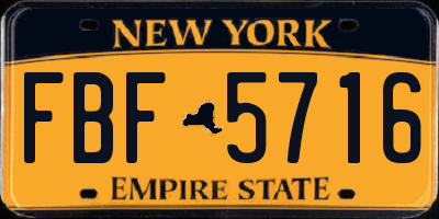 NY license plate FBF5716