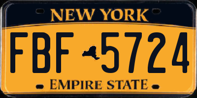 NY license plate FBF5724