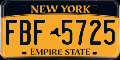 NY license plate FBF5725