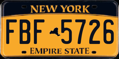 NY license plate FBF5726