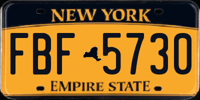 NY license plate FBF5730