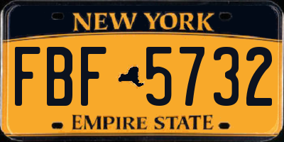 NY license plate FBF5732