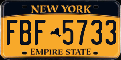 NY license plate FBF5733