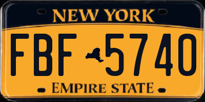 NY license plate FBF5740