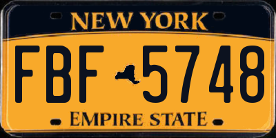 NY license plate FBF5748